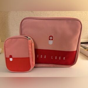 Pink and Red Pouch Set